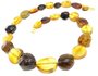 Amber beads made of multi-colored stones